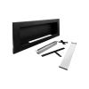 Biokominek 900x400 SLIM Czarny strukturalny z szybą 90x40x12cm