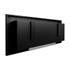 Biokominek 900x400 SLIM Czarny strukturalny z szybą 90x40x12cm