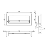 Biokominek 900x400 SLIM Czarny strukturalny z szybą 90x40x12cm