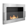 Biokominek wiszący z szybą  650x400 inox