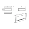 Biokominek wiszący 900x400 Box biały strukturalny mat