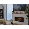 Biokominek 900x400 SLIM Czarny strukturalny z szybą 90x40x12cm