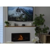 Biokominek 900x400 SLIM Czarny strukturalny z szybą 90x40x12cm