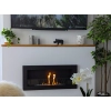 Biokominek 900x400 SLIM Czarny strukturalny z szybą 90x40x12cm