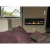 BIOKOMINEK 1200X400 czarny Strukturalny z  szybą