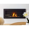 Biokominek 900x400 SLIM Czarny strukturalny z szybą 90x40x12cm