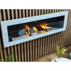 Biokominek wiszący 1200x400 biały połysk z szybą