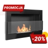 Biokominek wiszący z szybą  650x400 czarny połysk