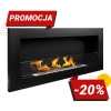 Biokominek 900x400 SLIM Czarny strukturalny z szybą 90x40x12cm