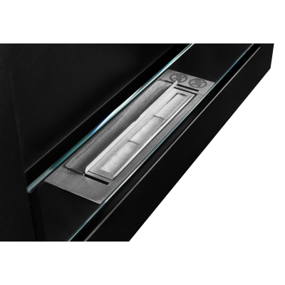 Biokominek 650x400 Slim Czarny z szybą