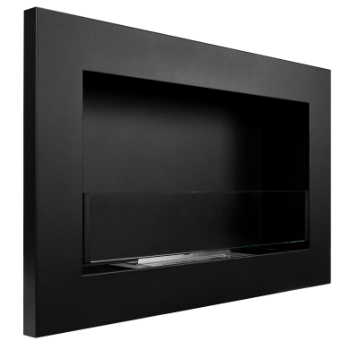 Biokominek 650x400 Slim Czarny z szybą