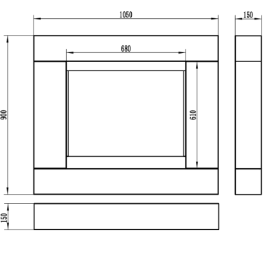 Biokominek portalowy Asne biały mat 105x90x15cm