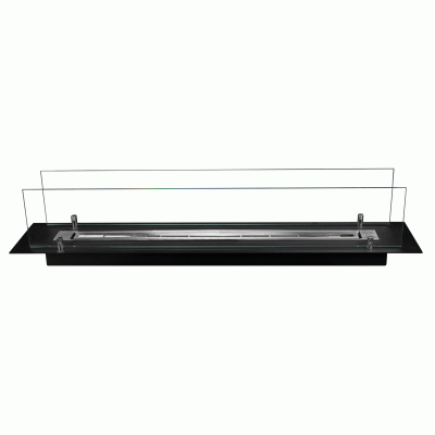Biokominek do zabudowy wkład  100 cm czarny mat z szybami