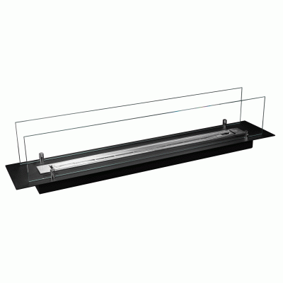 Biokominek do zabudowy wkład  100 cm czarny mat z szybami