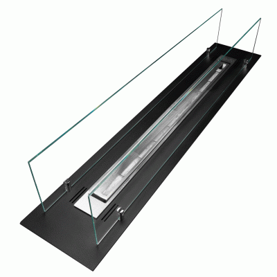 Biokominek do zabudowy wkład  100 cm czarny mat z szybami