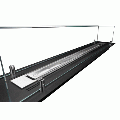Biokominek do zabudowy wkład  100 cm czarny mat z szybami