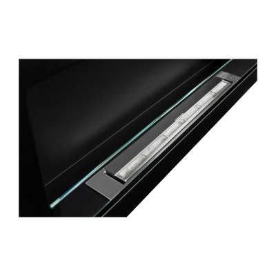 Biokominek 900x400 SLIM Czarny strukturalny z szybą 90x40x12cm