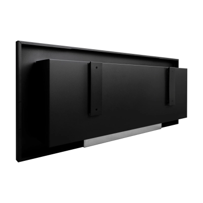 Biokominek 900x400 SLIM Czarny strukturalny z szybą 90x40x12cm