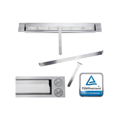 Biokominek 900x400 SLIM Czarny strukturalny z szybą 90x40x12cm