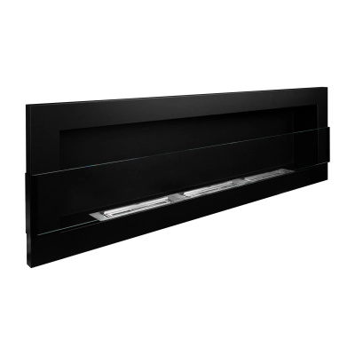 BIOKOMINEK 1200X400 czarny Strukturalny z  szybą