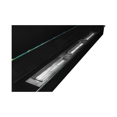 BIOKOMINEK 1200X400 czarny Strukturalny z  szybą