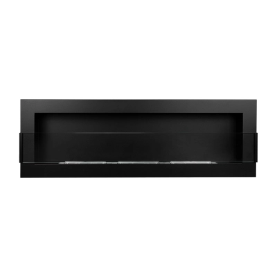 BIOKOMINEK 1200X400 czarny Strukturalny z  szybą