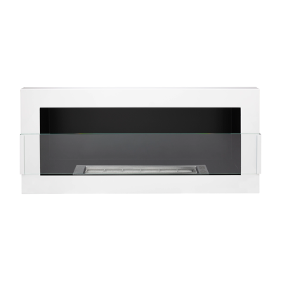 Biokominek 900x400 z szybą Biały Połysk