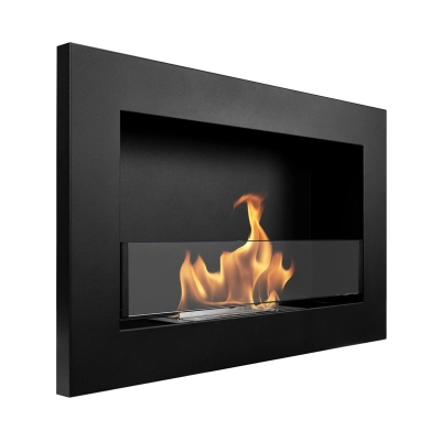 Biokominek 650x400 Slim Czarny z szybą