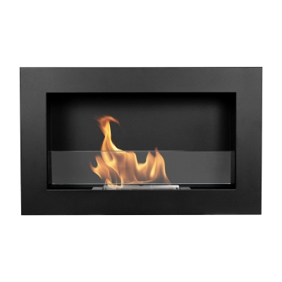 Biokominek 650x400 Slim Czarny z szybą
