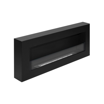 Biokominek Box 900x400 czarny z szybą