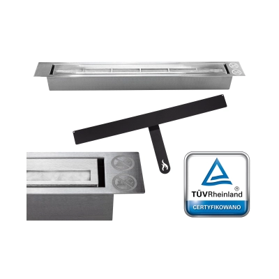 Biokominek Box 900x400 czarny z szybą