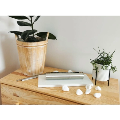 Biokominek Stainless Biały Połysk 36x6x15cm