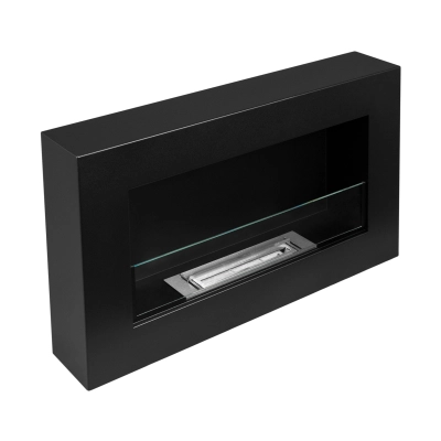 BIOKOMINEK BOX 650X400 czarny z szybą