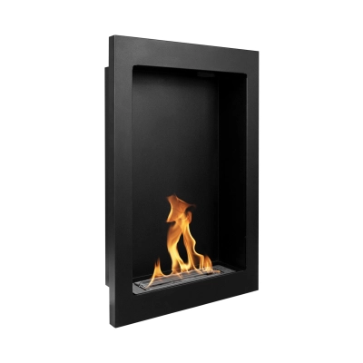 Biokominek wiszący Vertical czarny strukturalny mat 61x39x12cm