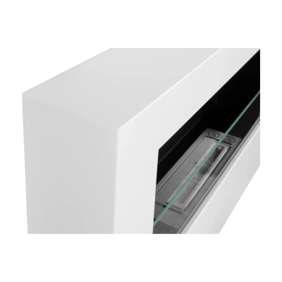 Biokominek wiszący z szybą 650x400 Box biały strukturalny mat