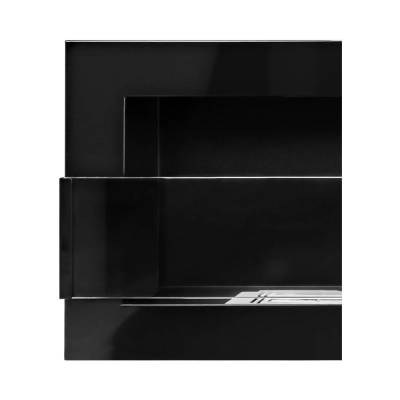 Biokominek wiszący z szybą 1200x400 czarny połysk