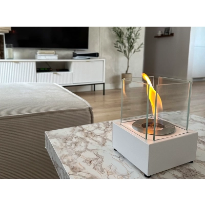 Biokominek wolnostojący Smart biały strukturalny mat 13x13x17cm