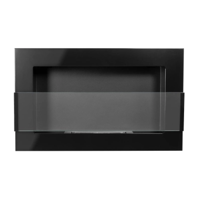 Biokominek wiszący z szybą  650x400 czarny połysk