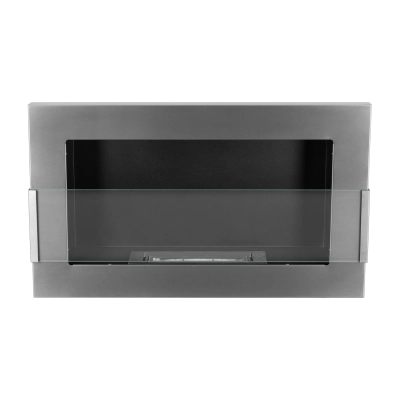 Biokominek wiszący z szybą  650x400 inox