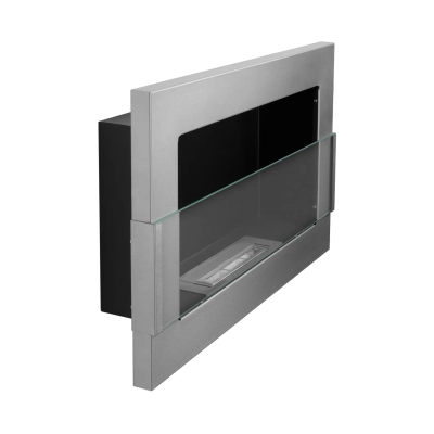Biokominek wiszący z szybą  650x400 inox