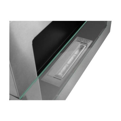 Biokominek wiszący z szybą  650x400 inox