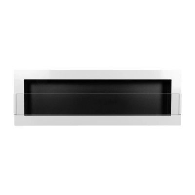 Biokominek wiszący 1200x400 biały połysk z szybą