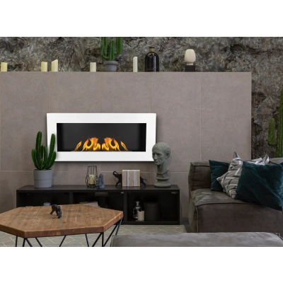 Biokominek wiszący 900x400 Box biały strukturalny mat