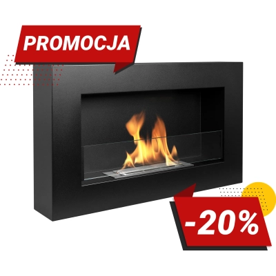 BIOKOMINEK BOX 650X400 czarny z szybą