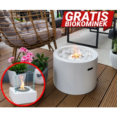 Biokominek wolnostojący  Moon biały mat