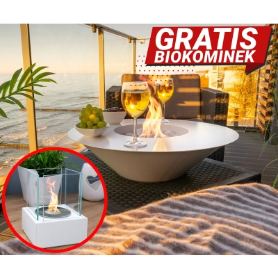 Biokominek wolnostojący Universe biały mat