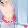 Polecamy - Hula Hop Masujące Z Obciążeniem Odchudzające Obciążnikiem Smart Z Wypustkami Hulahop Różowe HIT + Plan Ćwiczeń na 4 tygodnie Gratis