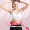 Polecamy - Hula Hop Masujące Z Obciążeniem Odchudzające Obciążnikiem Smart Z Wypustkami Hulahop Różowe HIT + Plan Ćwiczeń na 4 tygodnie Gratis