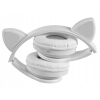 Słuchawki bezprzewodowe bluetooth radio fm mp3 kocie uszy podświetlenie led niebieskie