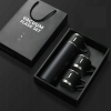 Zestaw termos z filiżankami elegancki i praktyczny 500ml czarny
